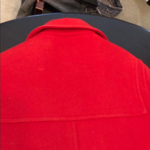 Calvin Klein Collection Red Toggle Pea Coat - Picture 7 of 7